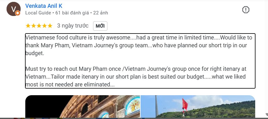 Feedbacks from Mr. Anil (Family of Mr. Sukesh) with Trip 2026 at Vietnam Journeys Group